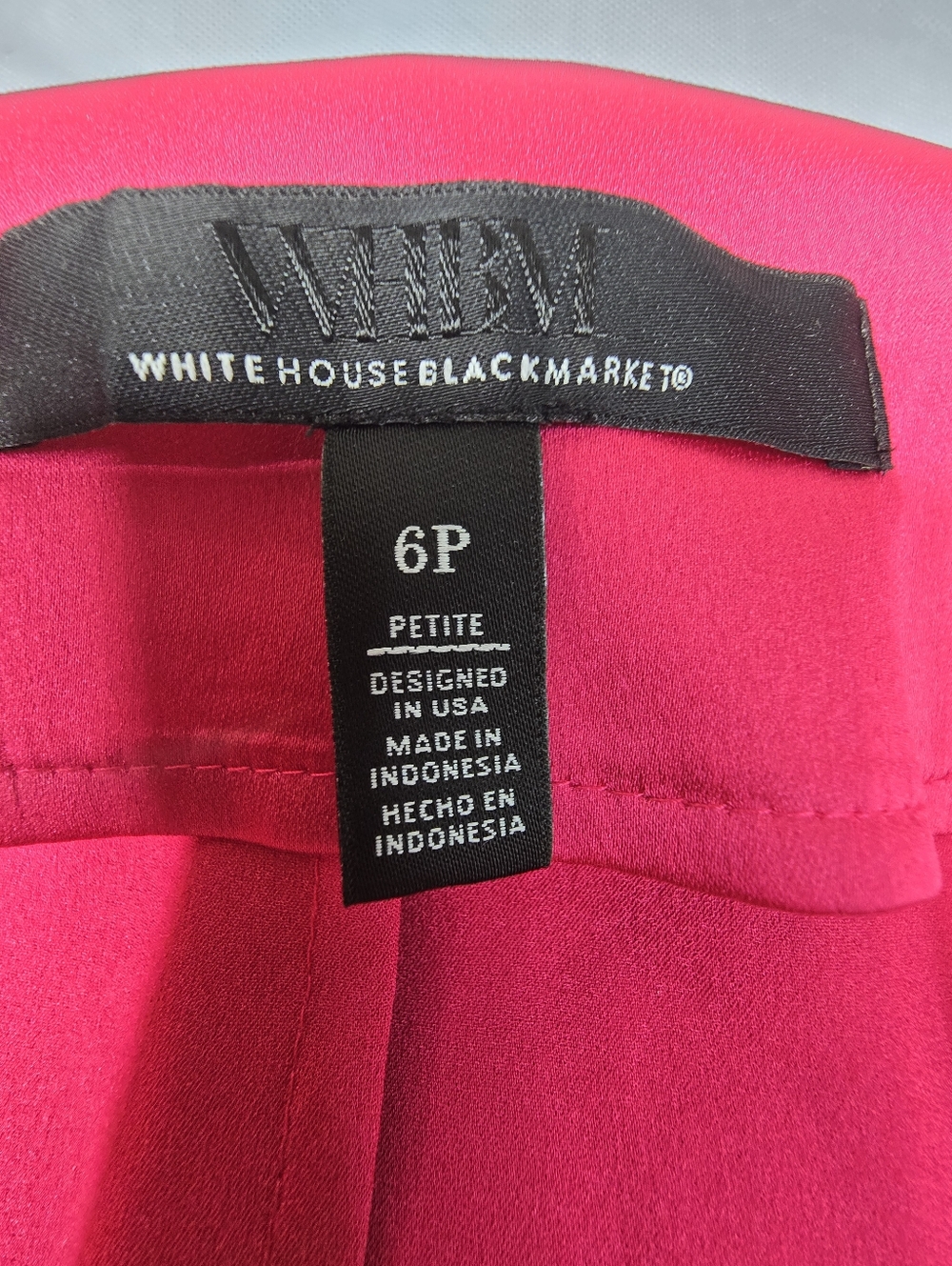 White House Black Market Hollywood Pink Long Sleeve V-Neck Empire Waist Blouse - Picture 3 of 5